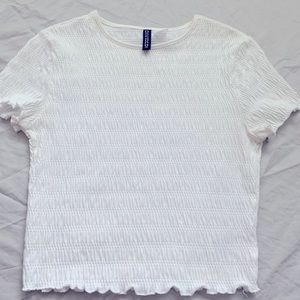 White ruffle shirt from h&m